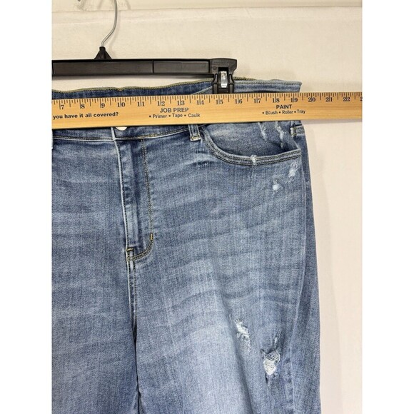 JUDY BLUE Wide Leg Crop Jeans Womens 20W High Waist Destroyed Distressed 82256 - Picture 8 of 9